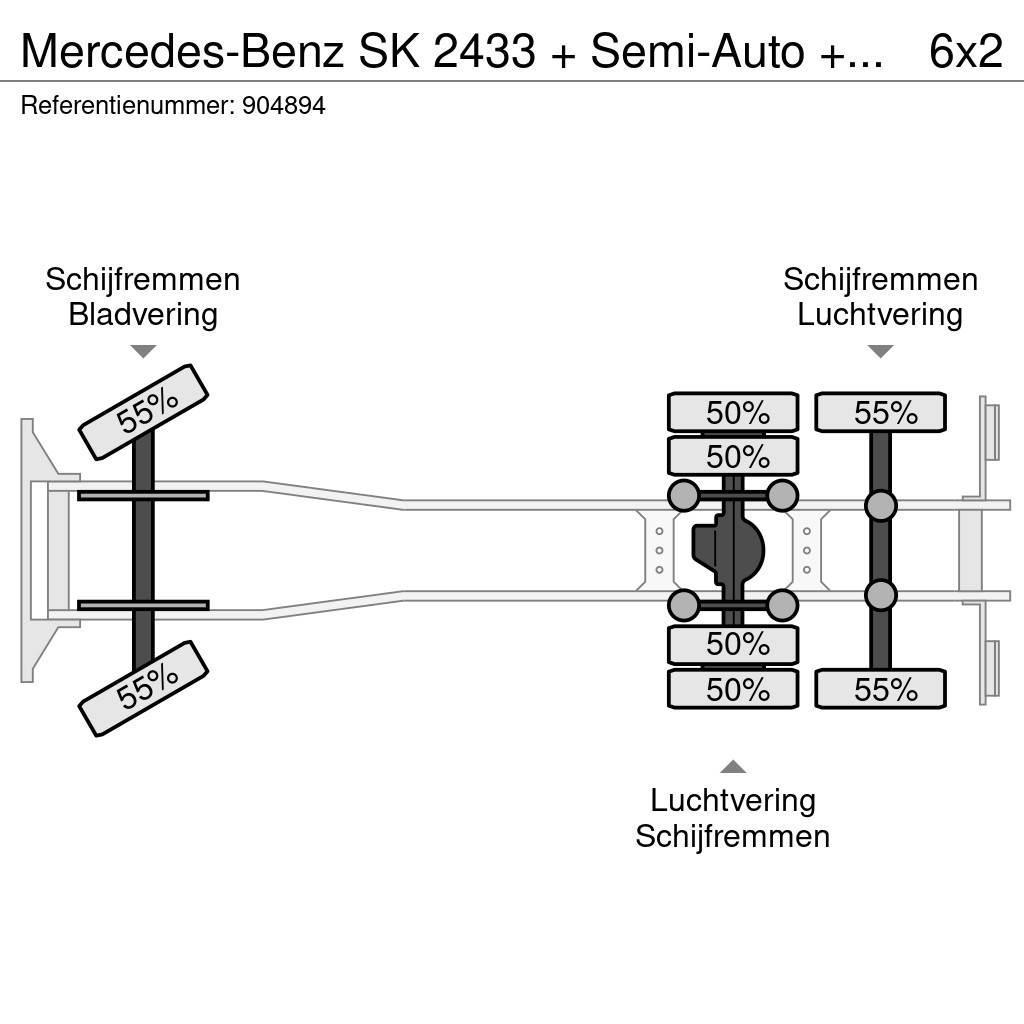 Mercedes-Benz SK 2433 + Semi-Auto + PTO + Serie 14 Crane + 3 ped Camiões porta-contentores
