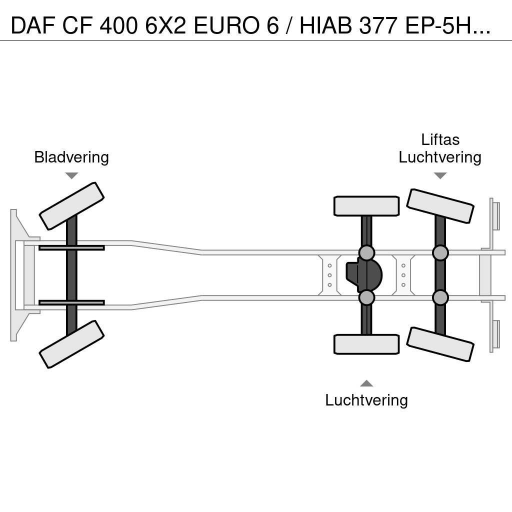 DAF CF 400 6X2 EURO 6 / HIAB 377 EP-5HIPRO / 37 T/M KR Camiões estrado/caixa aberta