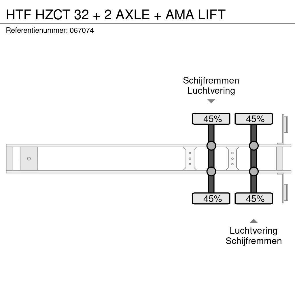 HTF HZCT 32 + 2 AXLE + AMA LIFT Semi-Reboques Caixa Fechada