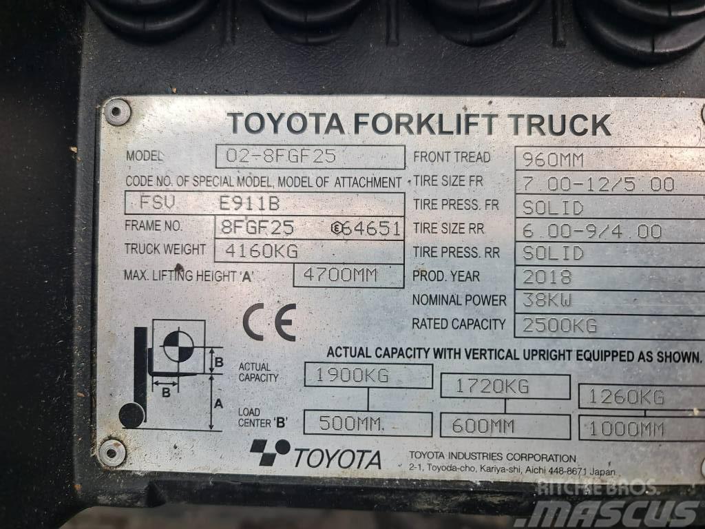 Toyota 02-8 FGF25 Empilhadores a gás