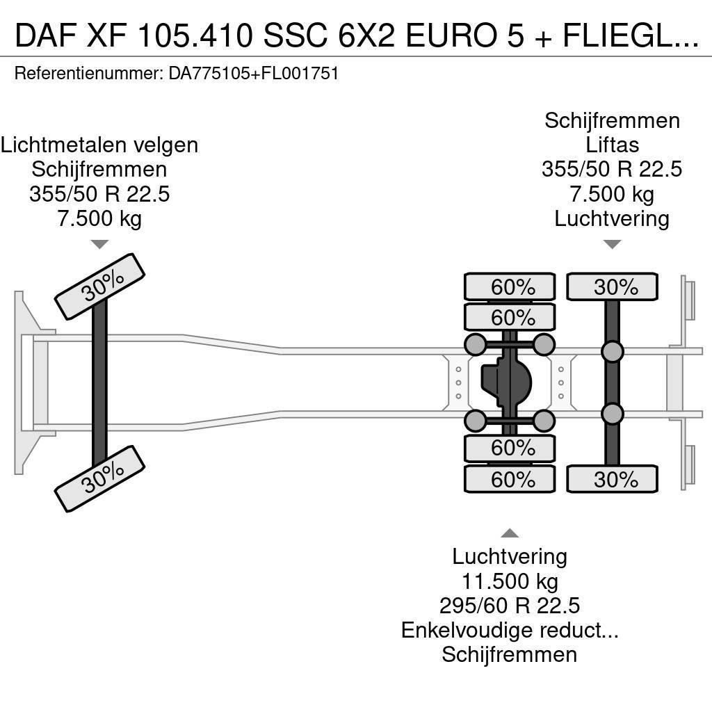 DAF XF 105.410 SSC 6X2 EURO 5 + FLIEGL 2 AXLE Camiões caixa temperatura controlada