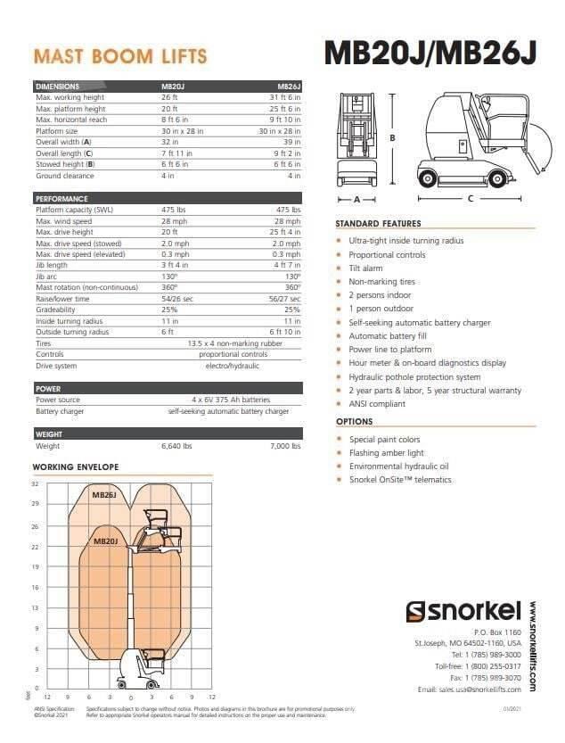 Snorkel MB26J Plataformas de Mastro Vertical