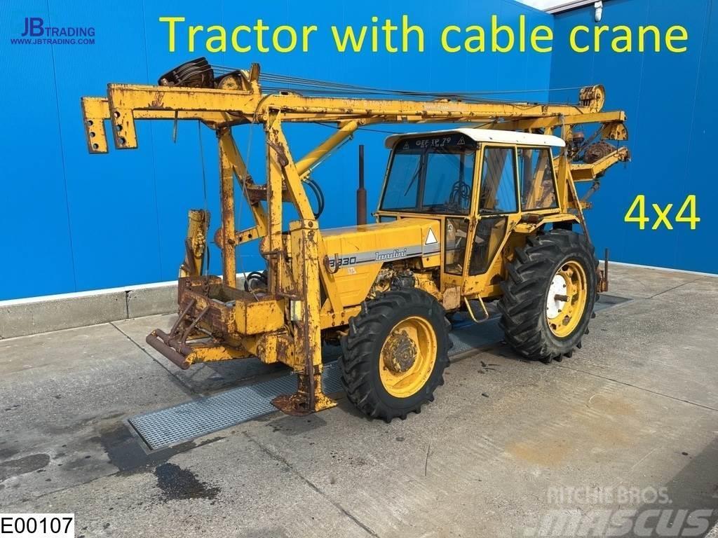 Landini 8830 4x4, Tractor with cable crane, drill rig Tratores Agrícolas usados