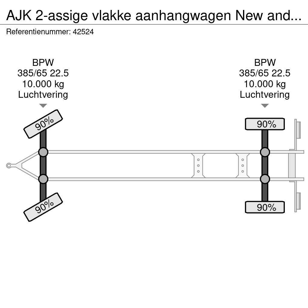 AJK 2-assige vlakke aanhangwagen New and Unused! Reboques estrado/caixa aberta