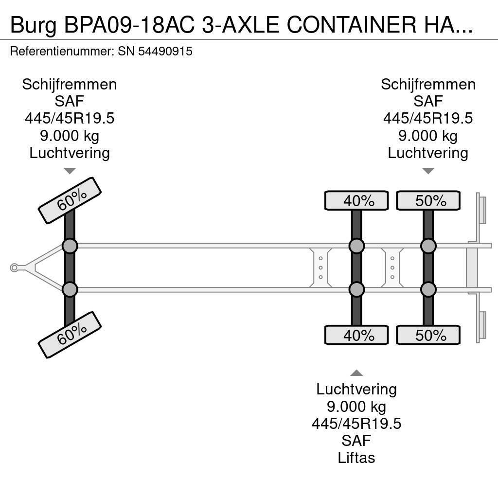Burg BPA09-18AC 3-AXLE CONTAINER HANGER (SAF AXLES / LI Reboques Porta Contentores
