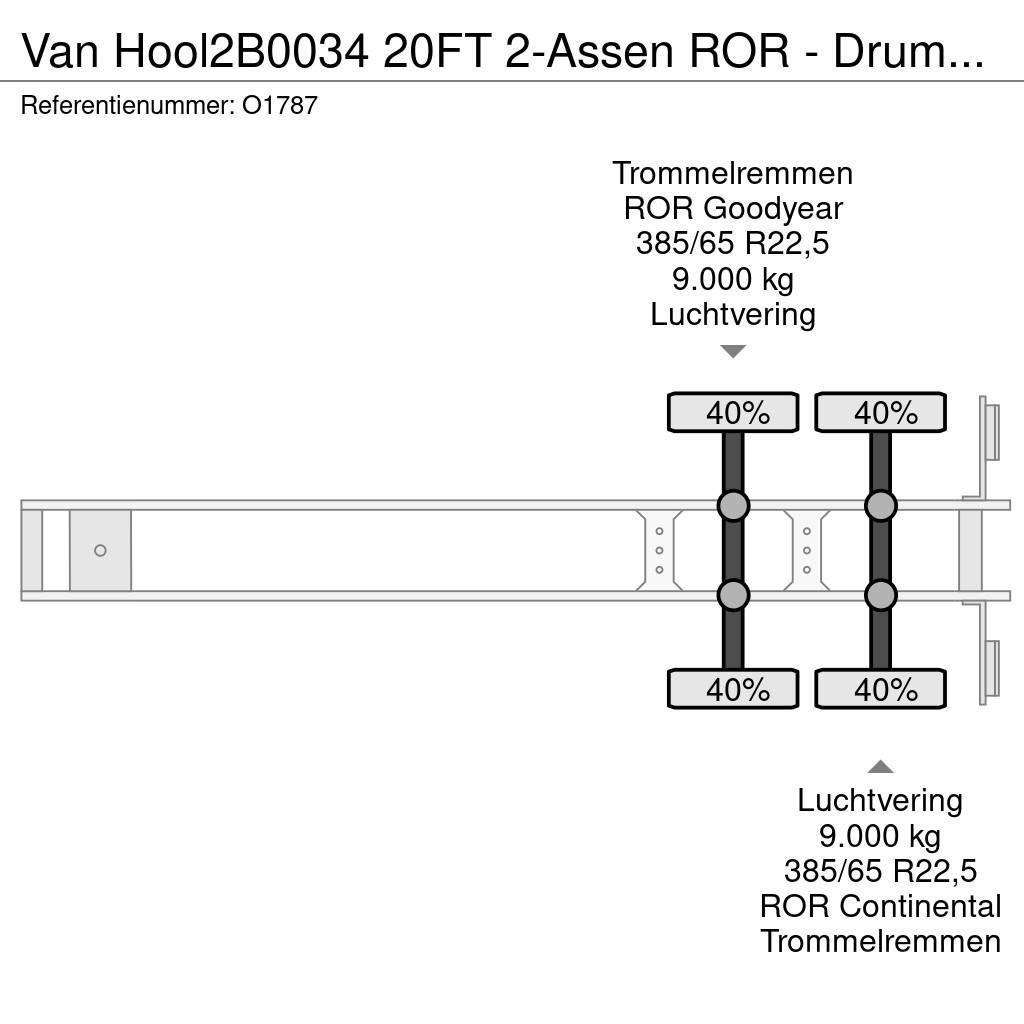 Van Hool 2B0034 20FT 2-Assen ROR - DrumBrakes - Airsuspensi Semi Reboques Porta Contentores