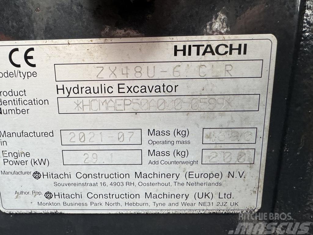 Hitachi zx48U-6 Mini Escavadoras <7t
