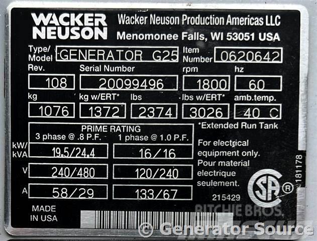 Wacker 20 kW - FOR RENT Geradores Diesel