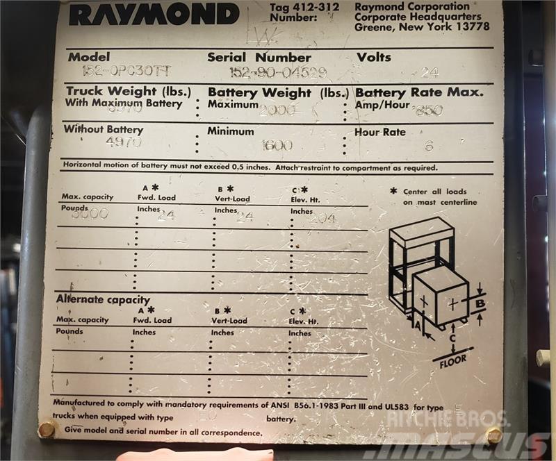 Raymond 152-OPC30TT Preparadoras de encomendas de média elevação