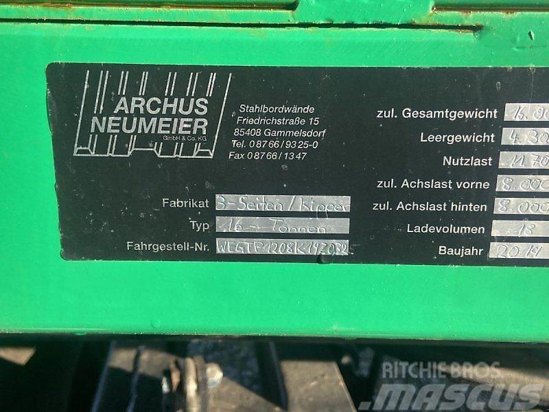  Archus Neumeier 3 Seiten Kipper Anhänger 16 t. Camiões basculantes