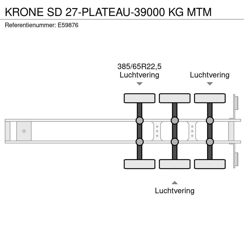 Krone SD 27-PLATEAU-39000 KG MTM Semi Reboques estrado/caixa aberta