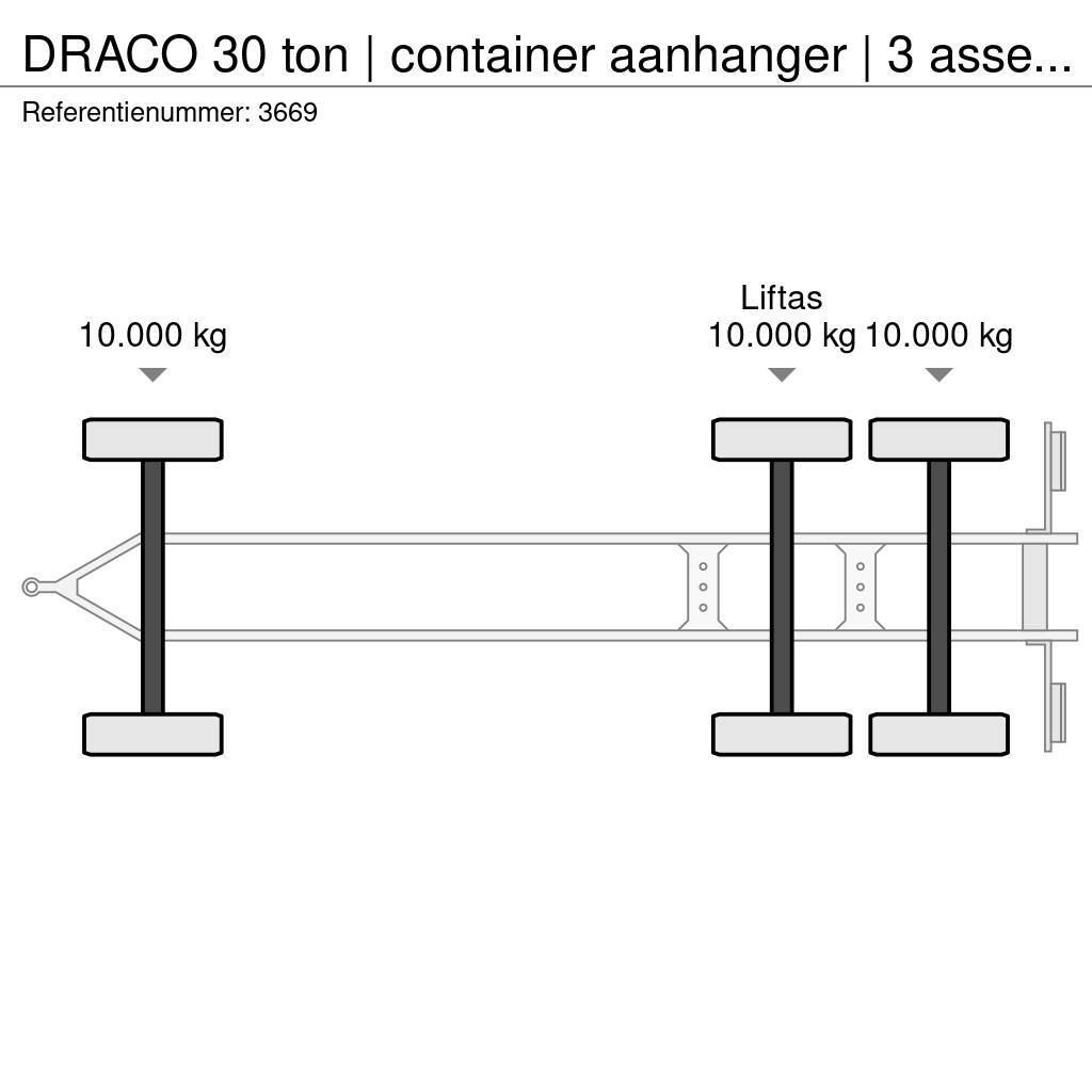 Draco 30 ton | container aanhanger | 3 asser overzetter Reboques Porta Contentores