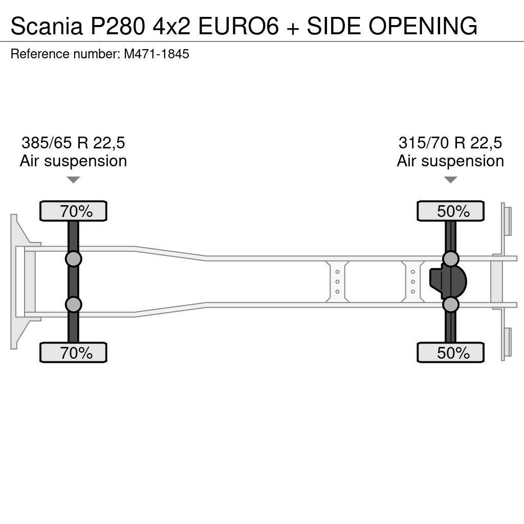 Scania P280 4x2 EURO6 + SIDE OPENING Camiões de caixa fechada