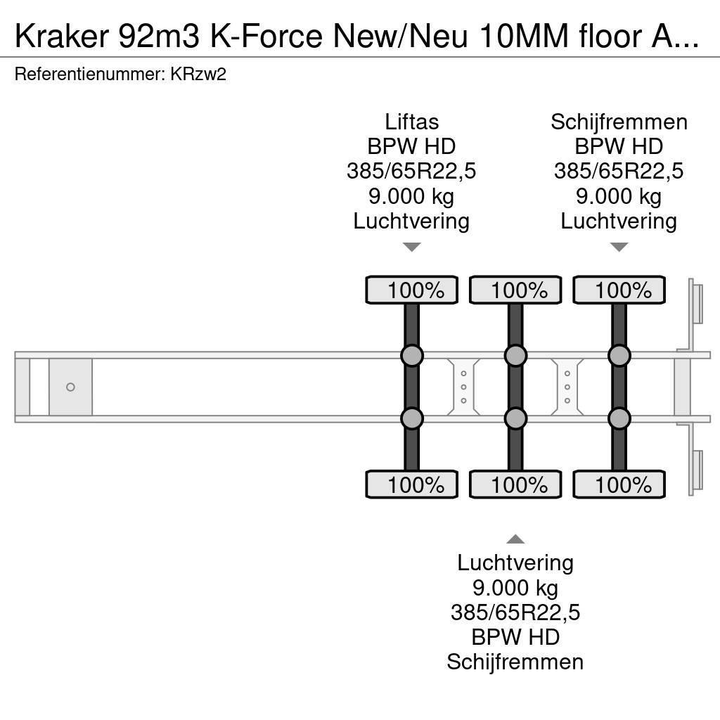 Kraker 92m3 K-Force New/Neu 10MM floor Alcoa's Liftachse Semi-reboques pisos móveis