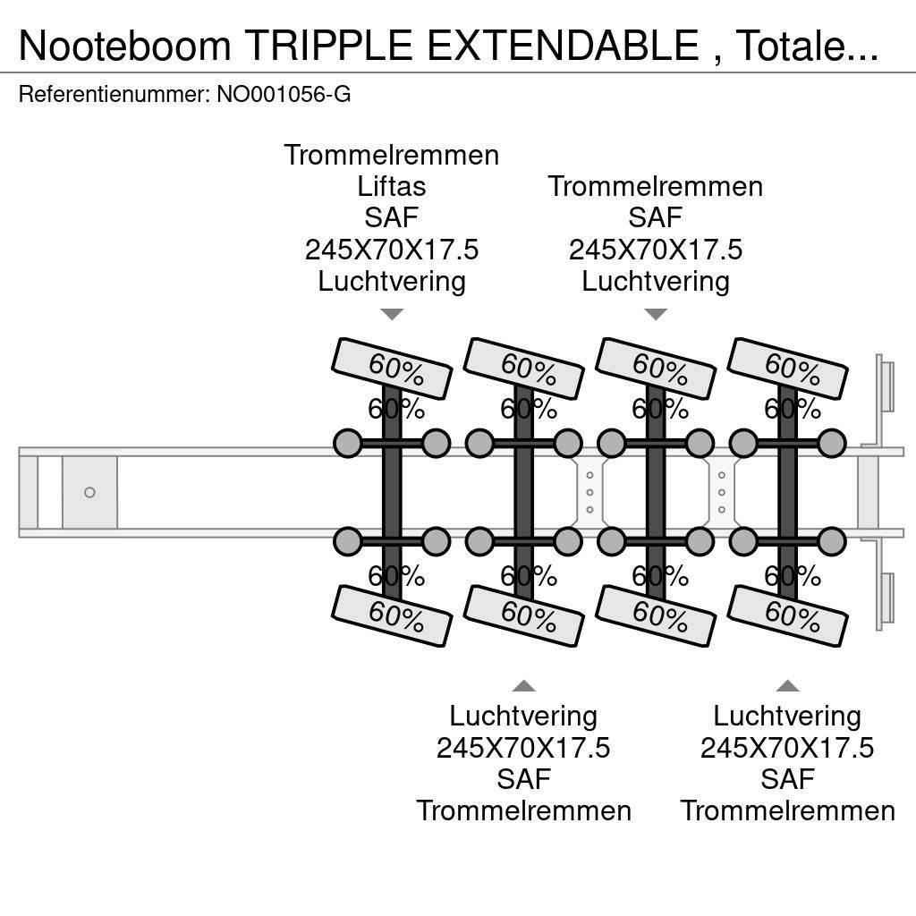 Nooteboom TRIPPLE EXTENDABLE , Totale 47,95 M 4 AXEL STEERIN Semi Reboques Carga Baixa