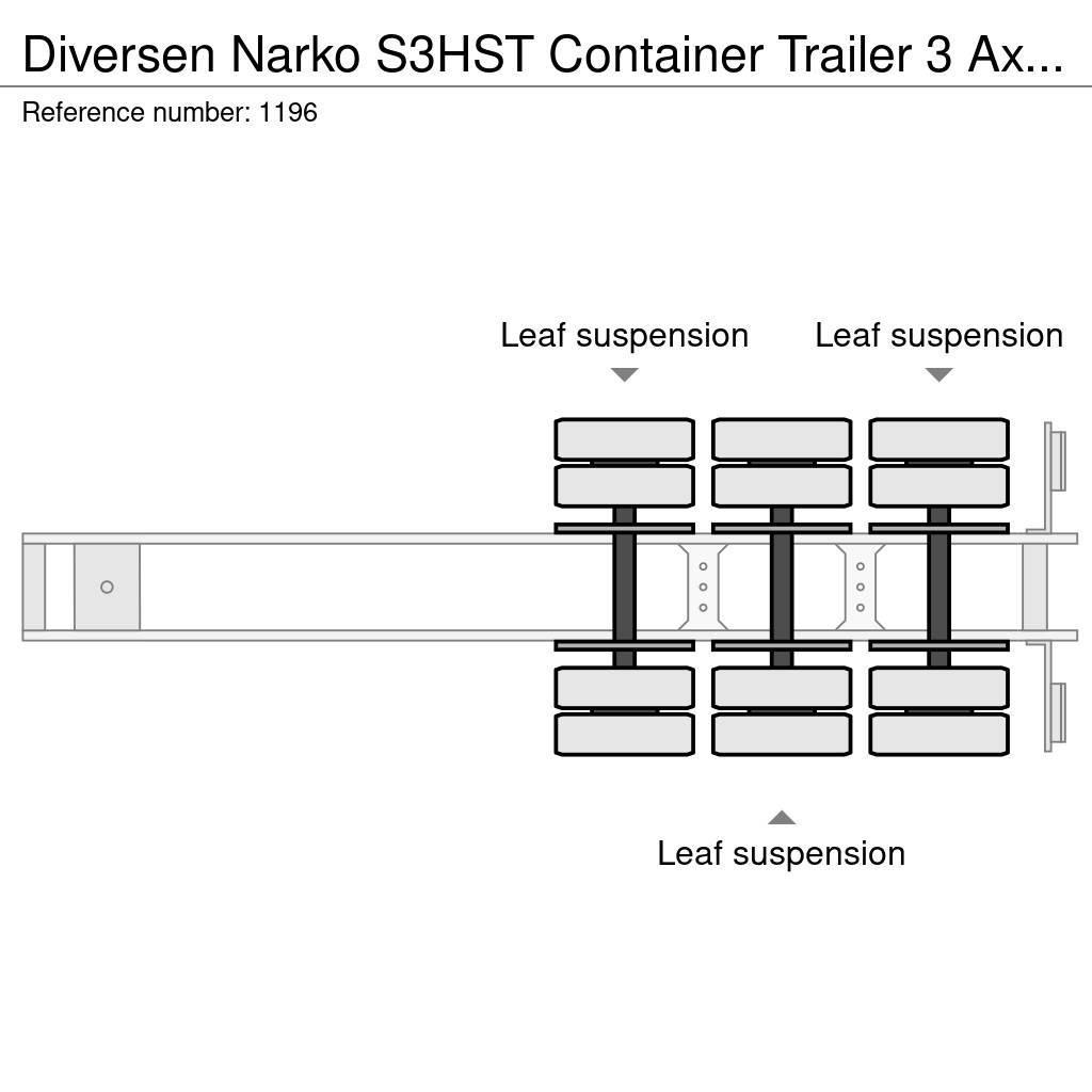 Närko S3HST Container Trailer 3 Axle BPW Semi Reboques Porta Contentores