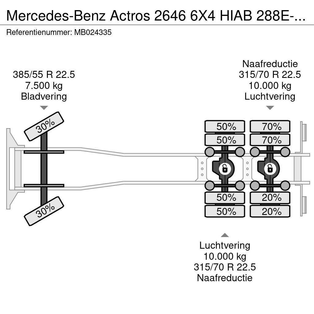 Mercedes-Benz Actros 2646 6X4 HIAB 288E-6 HiPro + FLYJIB 70X + R Camiões estrado/caixa aberta