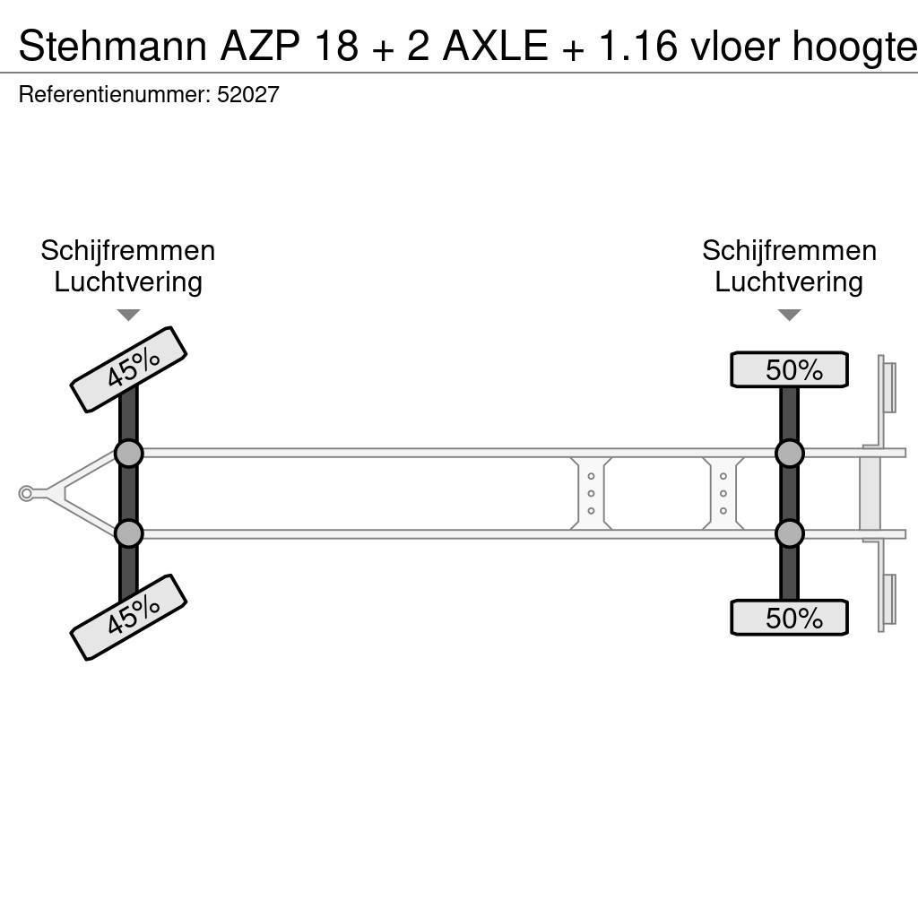 Stehmann AZP 18 + 2 AXLE + 1.16 vloer hoogte Reboques de cortinas laterais