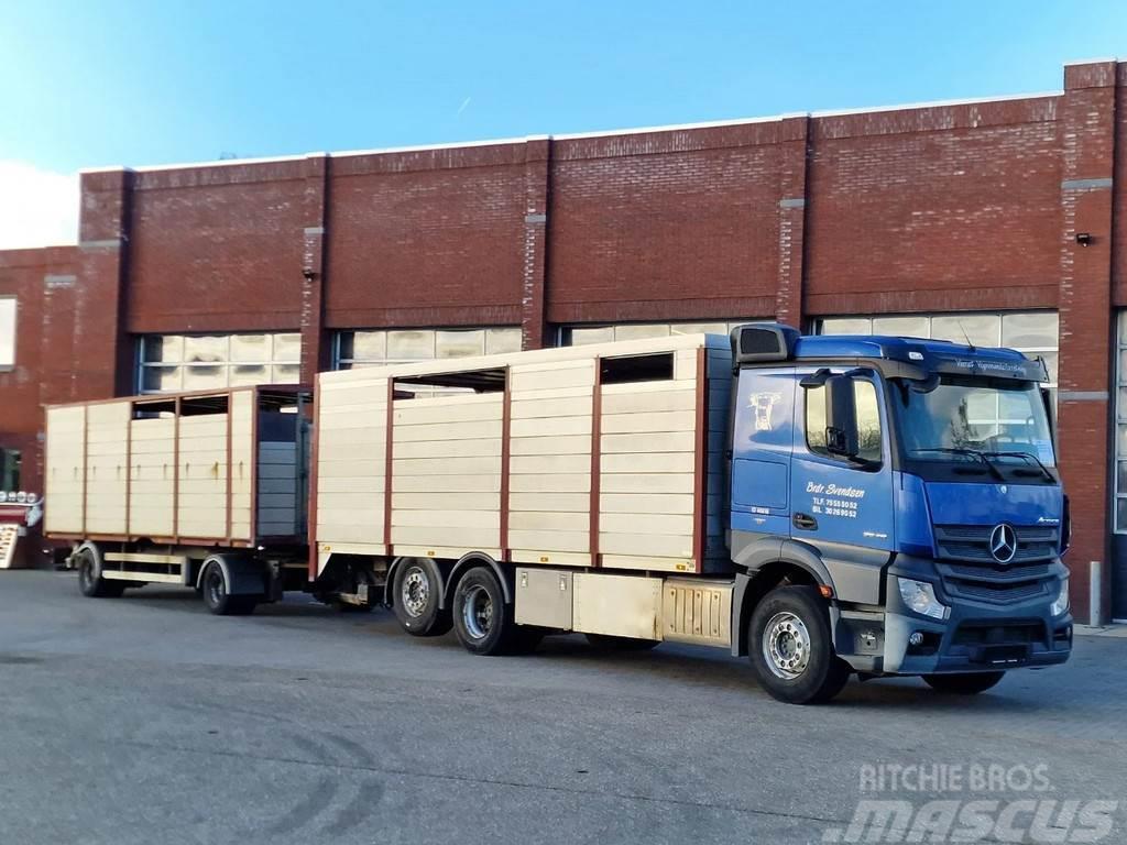 Mercedes-Benz Actros 2548 6x2 - Livestock 1 deck - Truck + Trail Camiões de transporte de animais