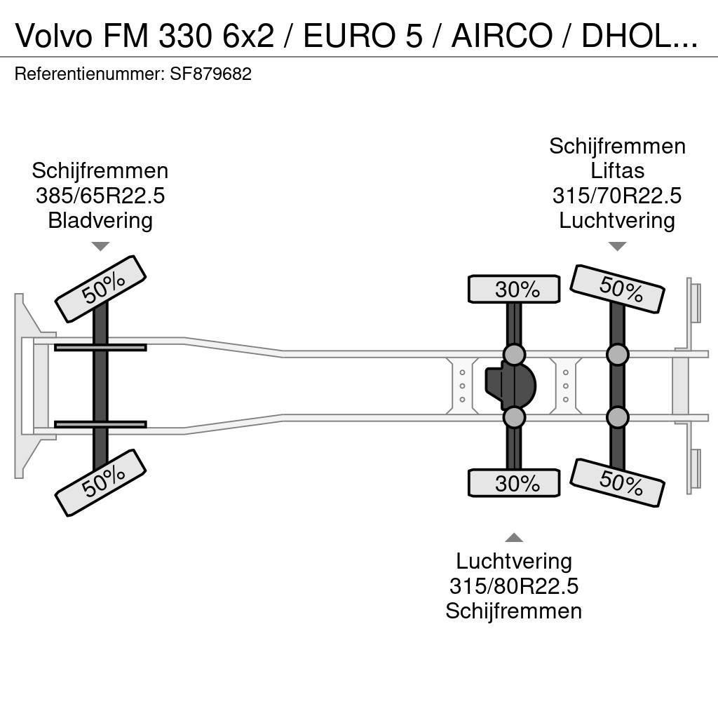 Volvo FM 330 6x2 / EURO 5 / AIRCO / DHOLLANDIA 2500kg / Camiões caixa cortinas laterais