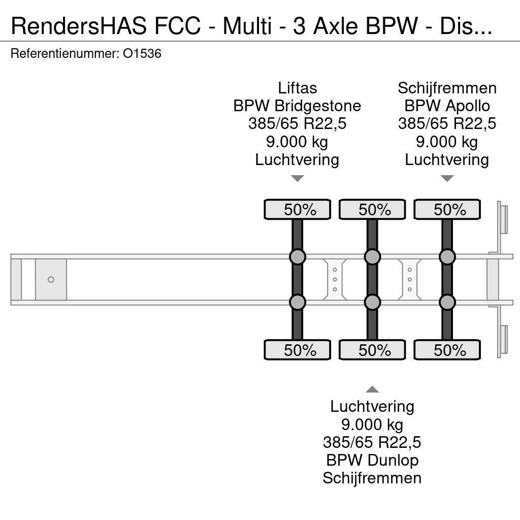 Renders HAS FCC - Multi - 3 Axle BPW - DiscBrakes - LiftAx Semi Reboques Porta Contentores
