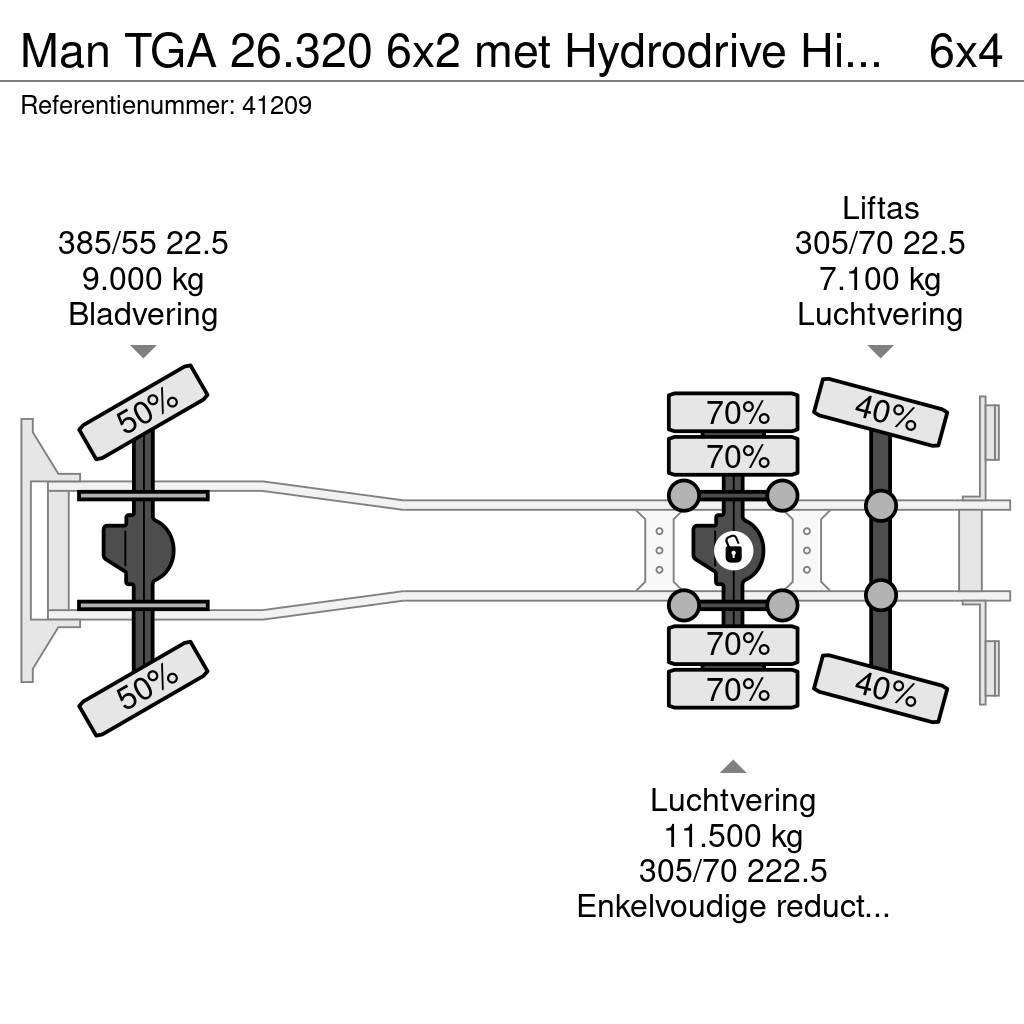 MAN TGA 26.320 6x2 met Hydrodrive Hiab 12 Tonmeter laa Camiões Ampliroll