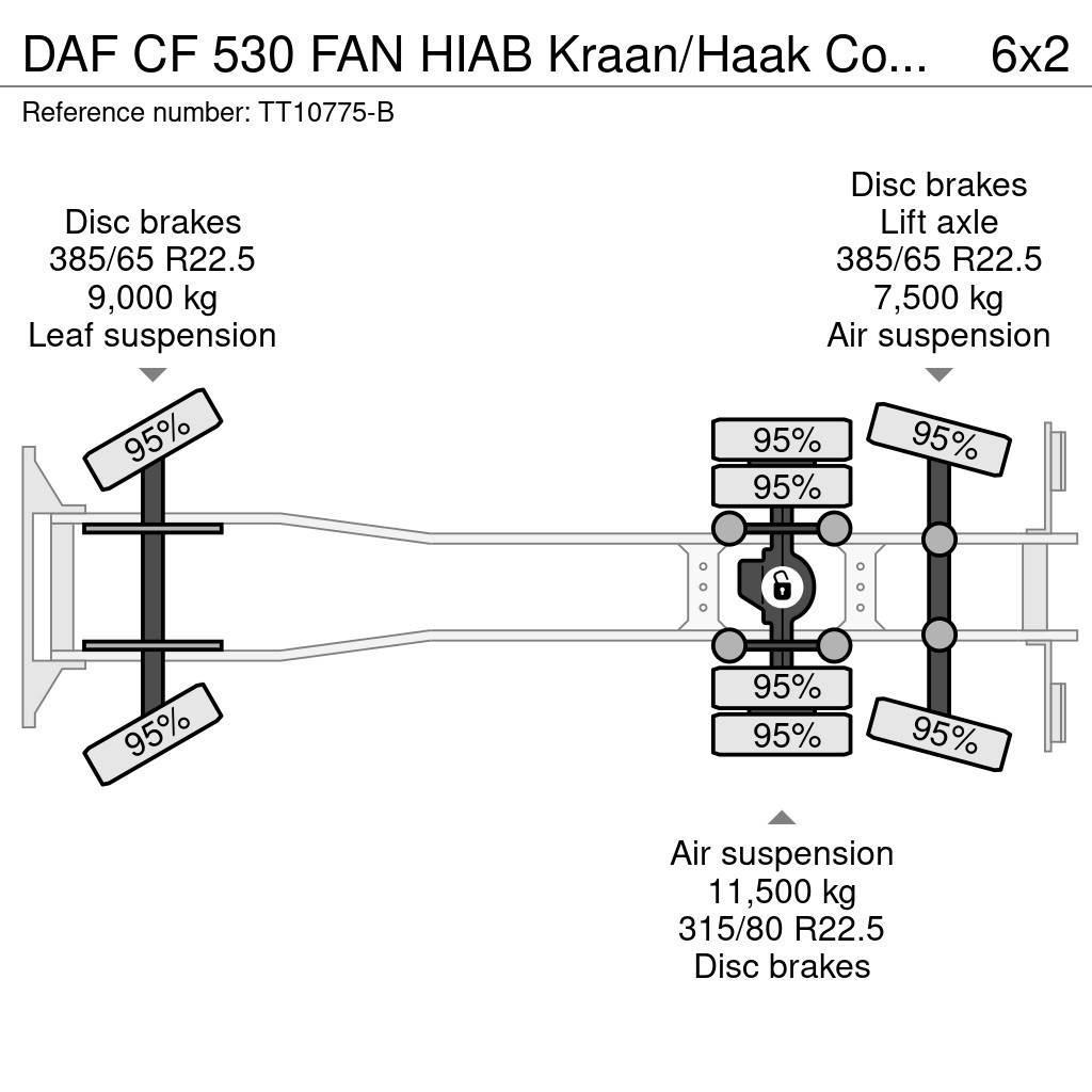 DAF CF 530 FAN HIAB Kraan/Haak Combikeuring 12-2030 Gruas Todo terreno
