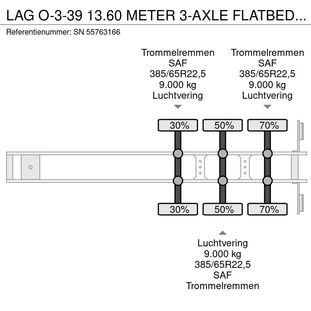 LAG O-3-39 13.60 METER 3-AXLE FLATBED (4 IDENTICAL UNI Semi Reboques estrado/caixa aberta