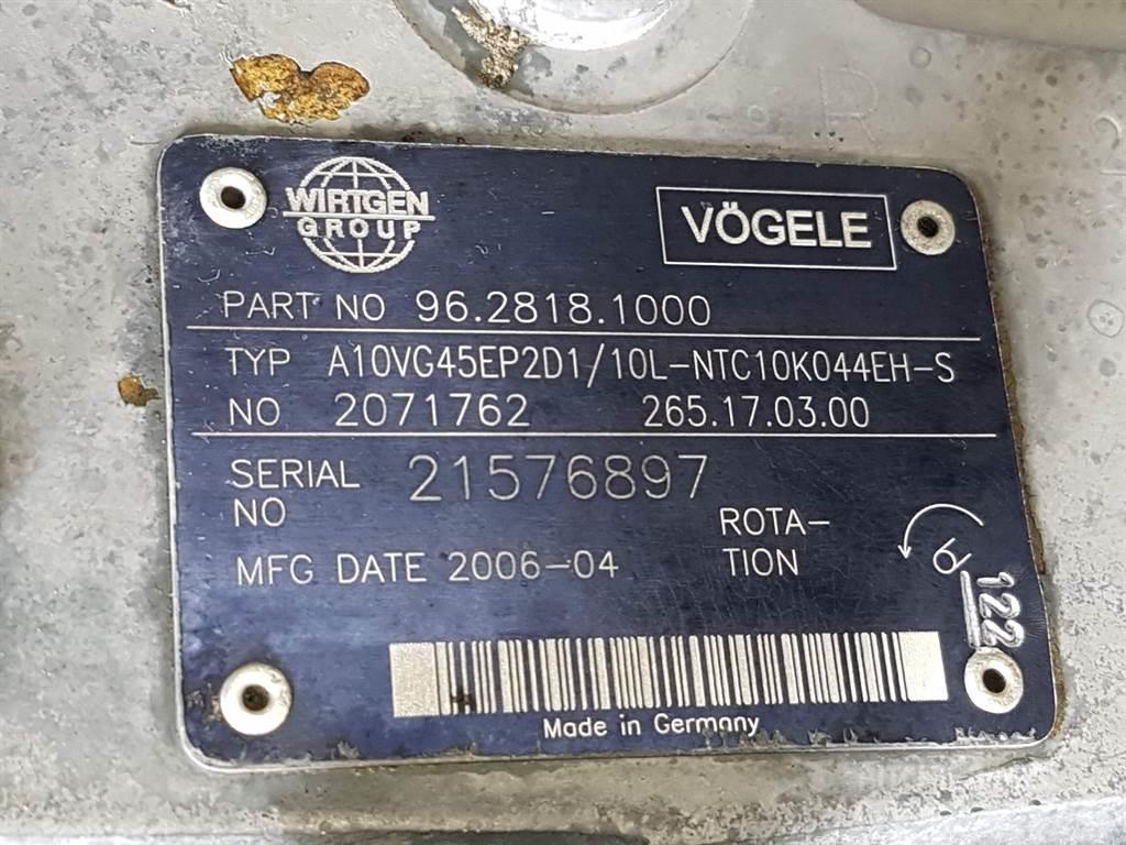 Vögele -Rexroth A10VG45EP2D1/10L-96.2818.1000-Drive pump Hidráulica