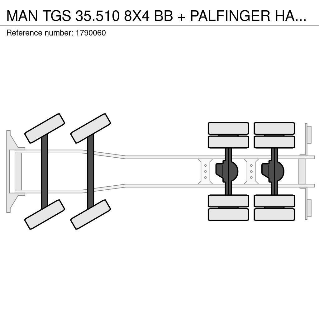 MAN TGS 35.510 8X4 BB + PALFINGER HAAKARMSYSTEEM + PAL Camiões grua