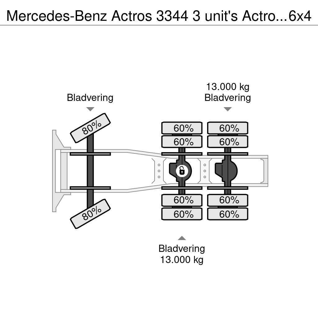 Mercedes-Benz Actros 3344 3 unit's Actros 3344 6x4 Kippydraulik Tractores (camiões)