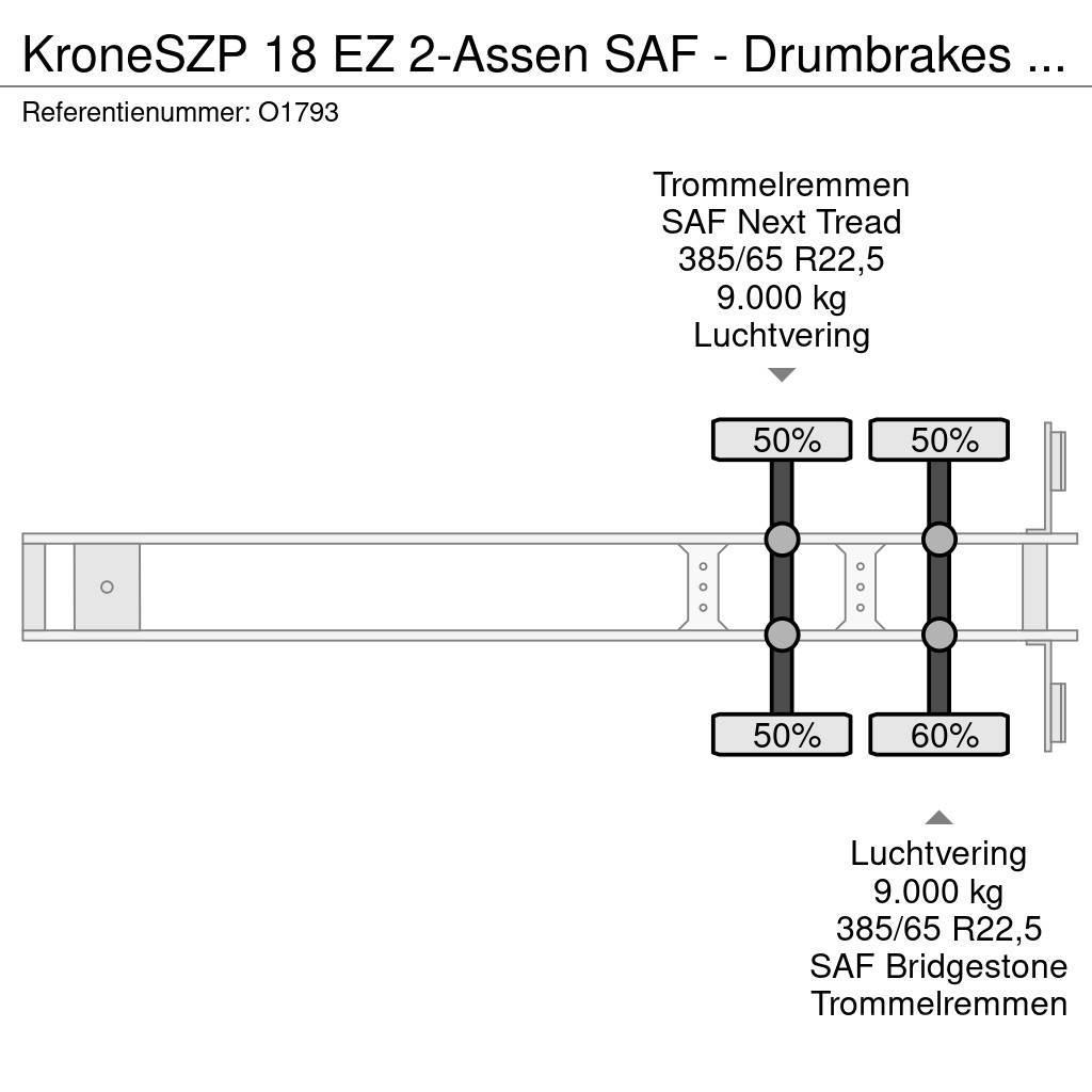 Krone SZP 18 EZ 2-Assen SAF - Drumbrakes - 20FT connecti Semi Reboques Porta Contentores