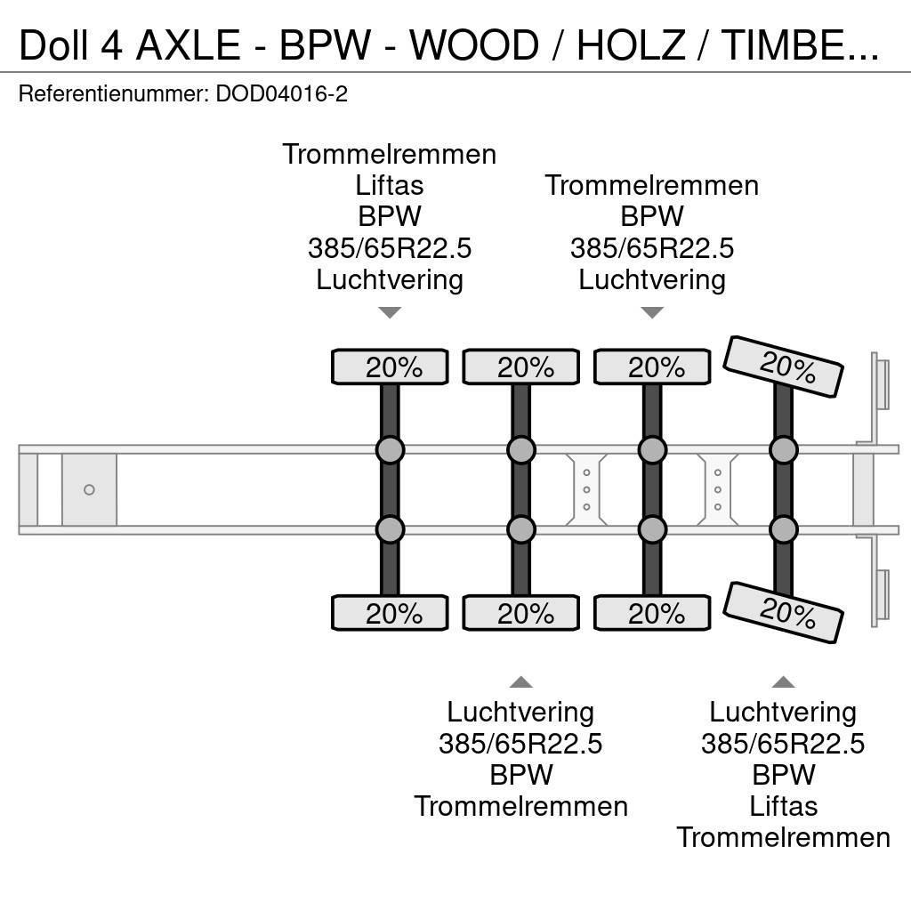 Doll 4 AXLE - BPW - WOOD / HOLZ / TIMBER TRANSPORTER Semi Reboques Transporte Madeira