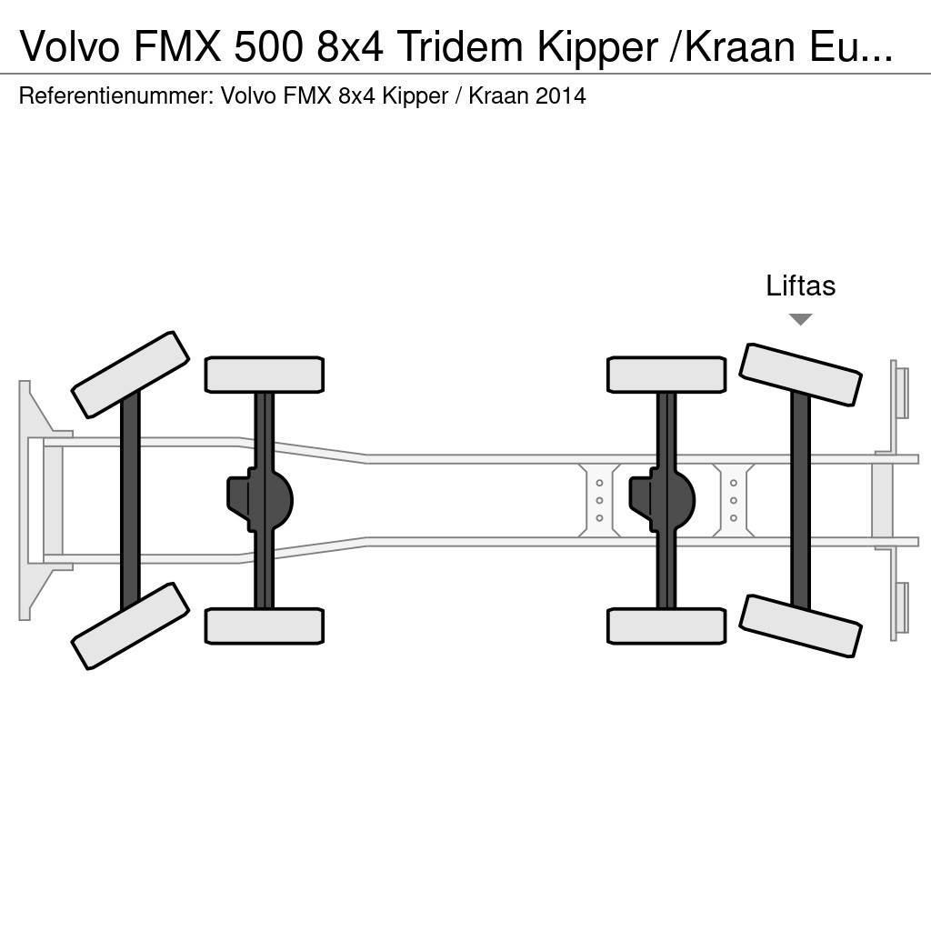 Volvo FMX 500 8x4 Tridem Kipper /Kraan Euro 6 Camiões basculantes