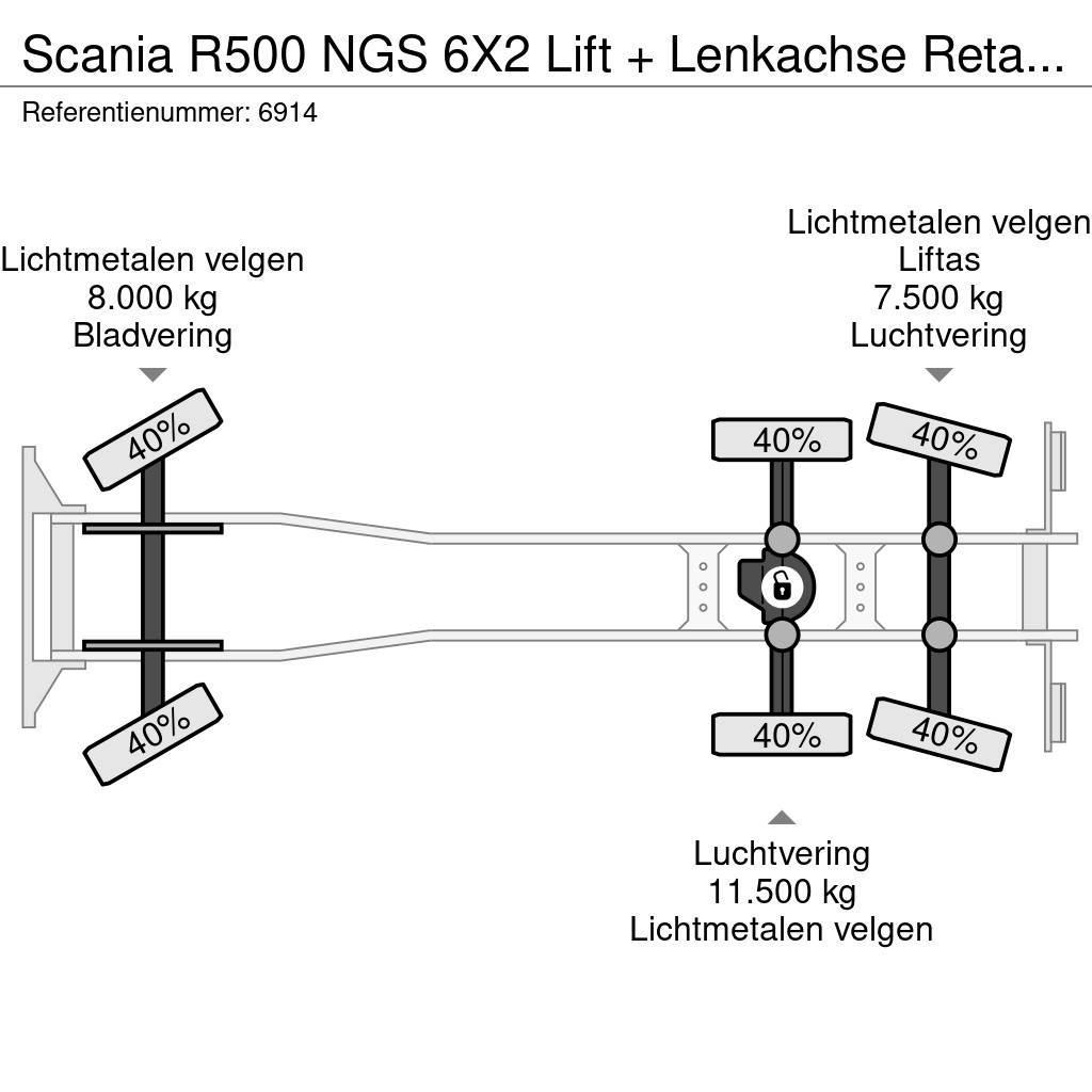 Scania R500 NGS 6X2 Lift + Lenkachse Retarder Alcoa, Top Camiões de chassis e cabine