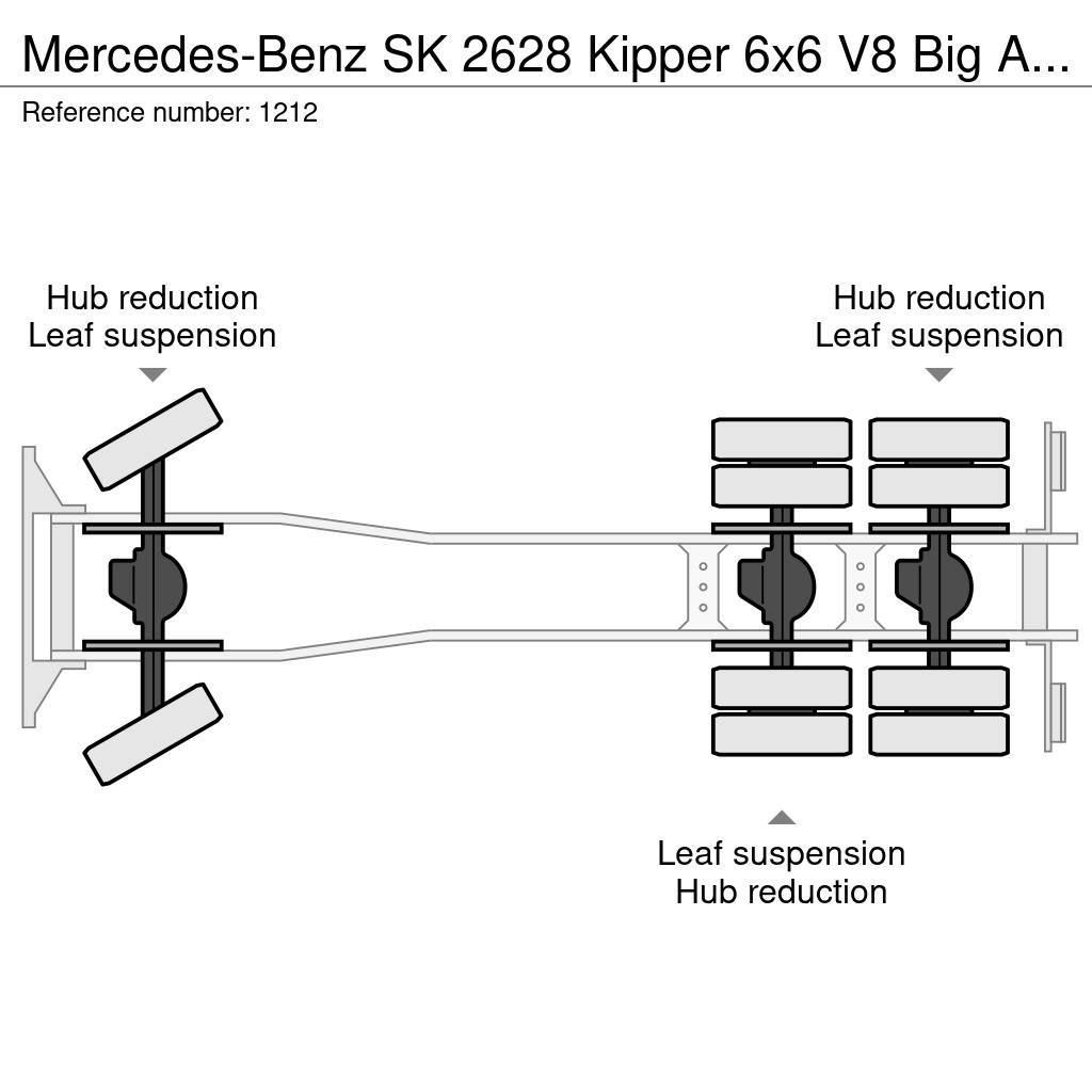 Mercedes-Benz SK 2628 Kipper 6x6 V8 Big Axle's Crane Auxilery ZF Camiões basculantes