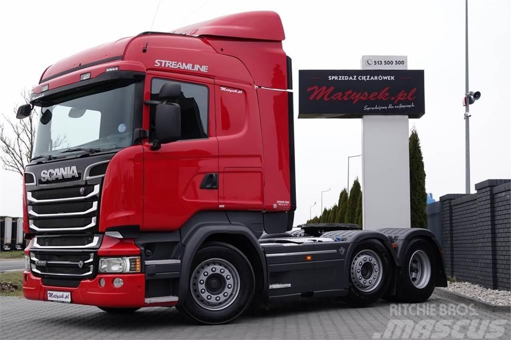 Scania R 520 / V8 / 6x2 / PUSHER / OS PODNOSZONA I SKRĘTN Tractores (camiões)
