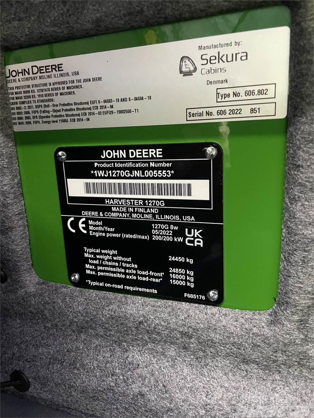 John Deere 1270G 8WD Processadores florestais