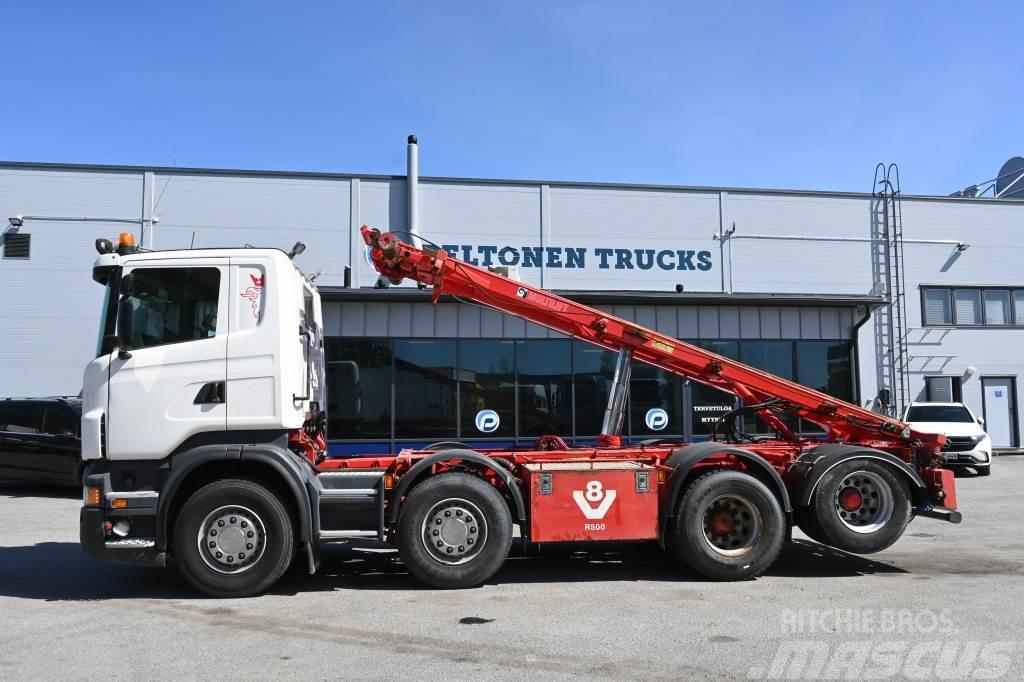 Scania R500 8x2 Multilift vaijeri Camiões caixa desmontável com elevador de cabo