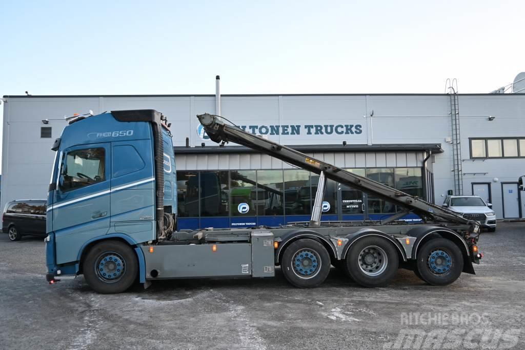 Volvo FH650 8x2 euro 6 Camiões caixa desmontável com elevador de cabo