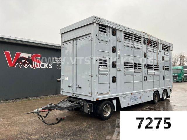  Finkl VA 24 3.Stock Vieh. Hubdach Rampe 3 Achsen Reboques transporte animais