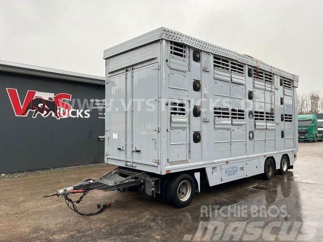  Finkl VA 24 3.Stock Vieh. Hubdach Rampe 3 Achsen Reboques transporte animais