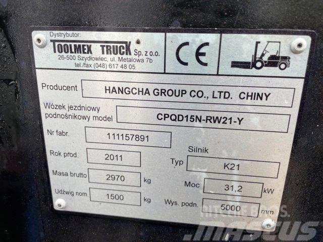 Hangcha 15N stapler,vin 891 Empilhadores a gás