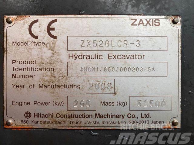 Hitachi ZX520 LCR-3 **BJ. 2008 *17454H/Klima/TOP Zustand Escavadoras de rastos