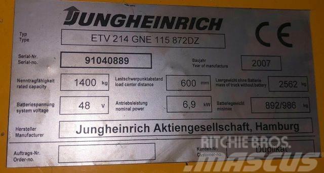 Jungheinrich ETV 214 - 8.42M HUB 3.995 STD. - BATTERIE70% Empilhadores Elevadores