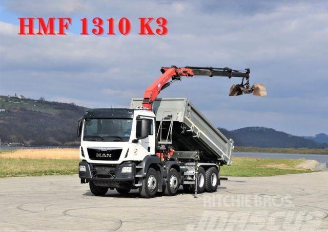 MAN TGS 35.480 * KIPPER 5,30m + HMF 1310-K3FUNK* 8x4 Camiões basculantes