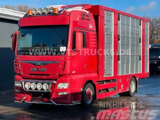 MAN TGX 18.580 Euro 6 3.Stock FINKL Hubdach,Tränke Camiões de transporte de animais