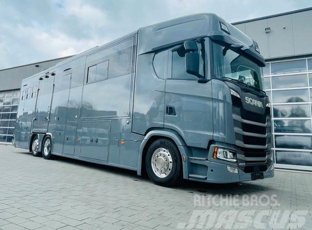 Scania S 450 Doppel Pop-out Pop-Up Pferdetransporter Camiões de transporte de animais