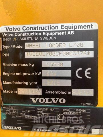 Volvo L70G **BJ. 2015 *19460H/Klima/Hochkippschaufel * Pás carregadoras de rodas