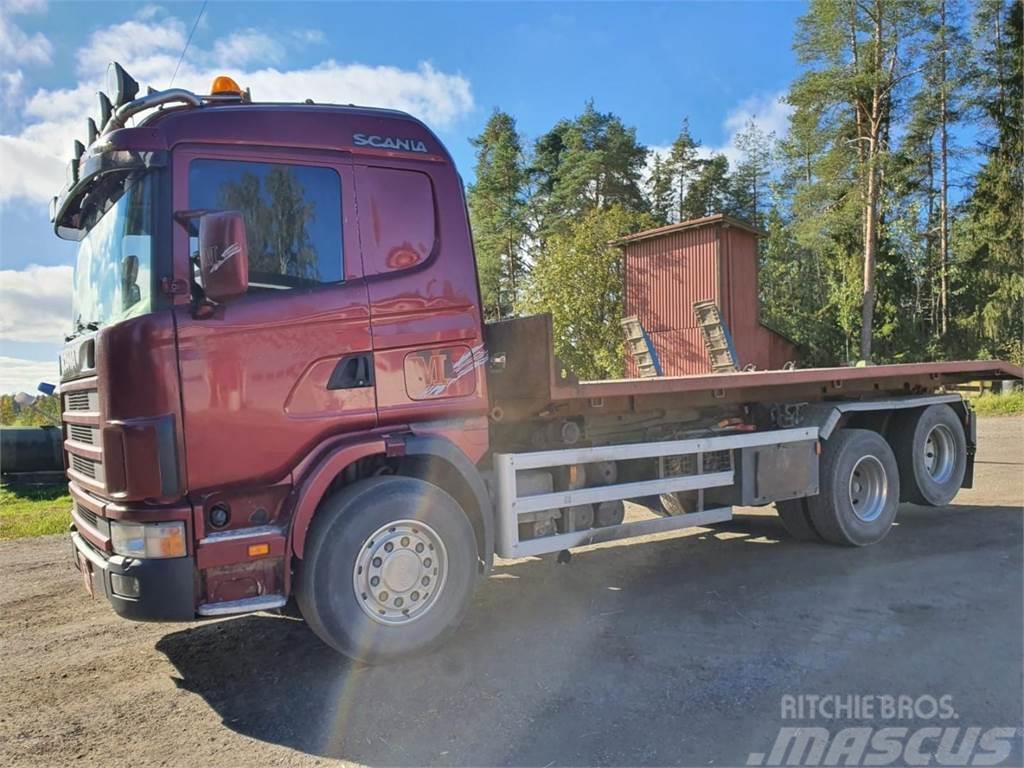 Scania 144G 460 Camiões caixa desmontável com elevador de cabo